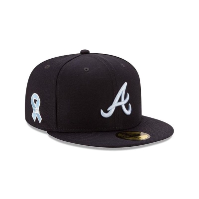 Blue Atlanta Braves Hat - New Era MLB Father's Day 59FIFTY Fitted Caps USA5237984